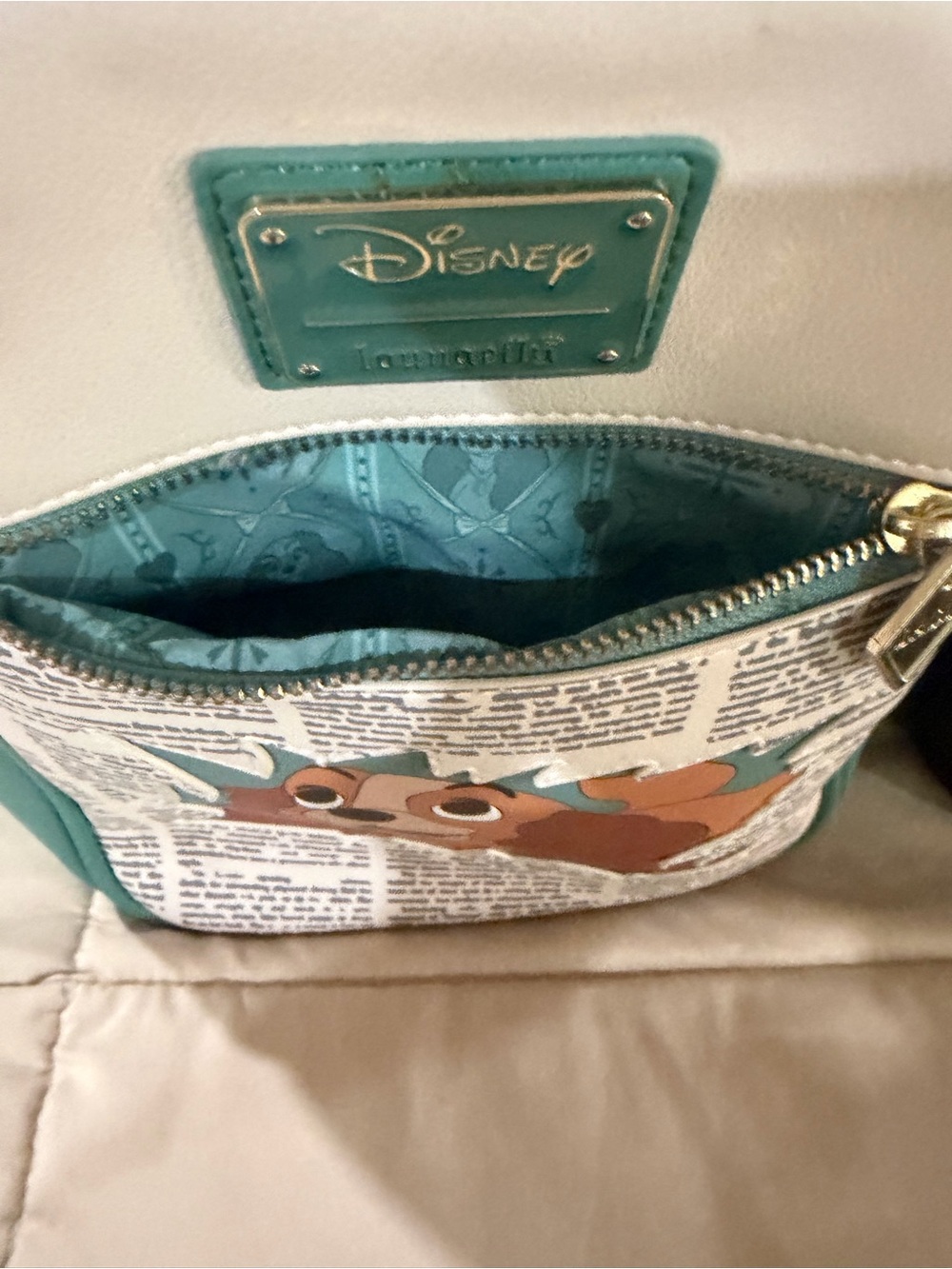 Disney Teal & Cream Lady Graphic Mini Backpack - Picture 3 of 15